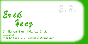 erik hecz business card